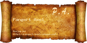 Pangert Axel névjegykártya